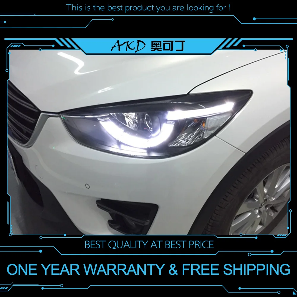 AKD Тюнинг автомобилей фары для Mazda CX-5 CX5 2013- светодиодные фары DRL ходовые огни биксеноновые фары Противотуманные фары с ангельскими глазками
