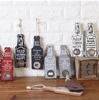 50pcs retro wooden beer bottle opener bar restaurant home bottle shape wall hanging party supplies creative gift