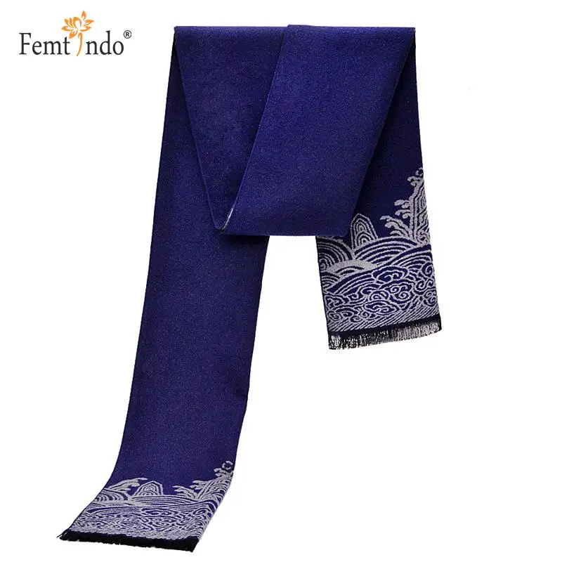 Большой теплый зимний однотонный черный серый синий цвет мужские шарфы