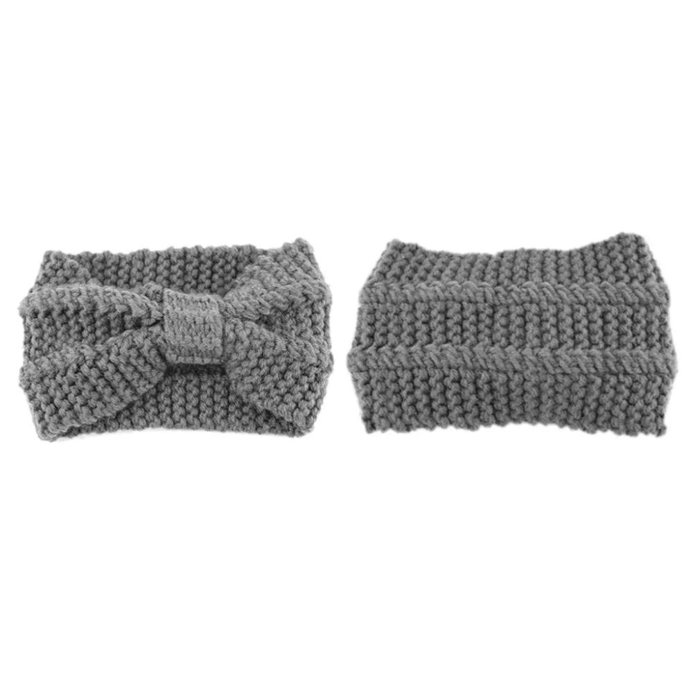 Женский вязаный тюрбан с широкими ушками Теплый Зимний крючком ободок для ушей |