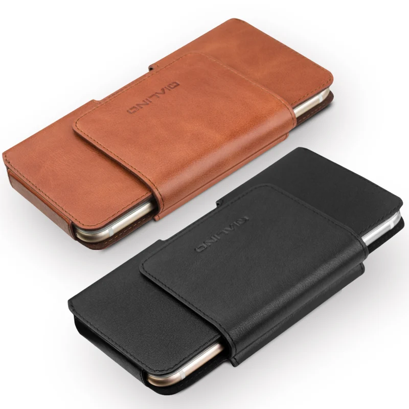 Чехол сумка QIALINO деловой Карманный чехол из натуральной кожи для iphone 7 plus простой