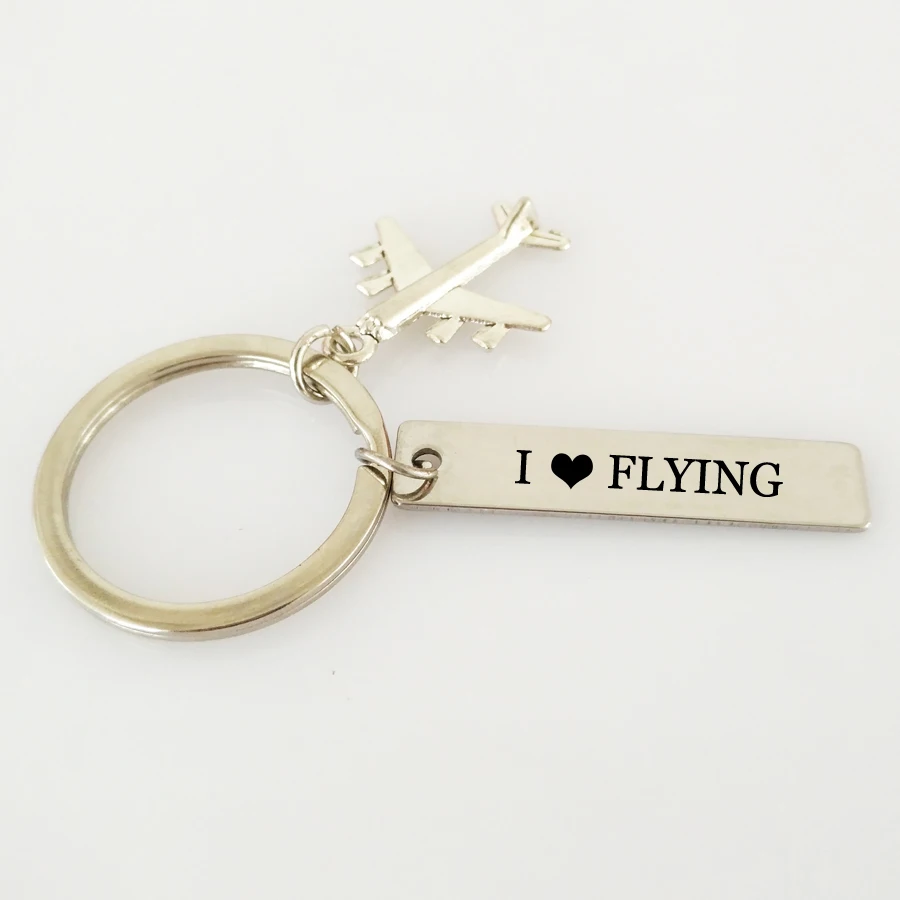 Новый брелок для ключей Chaveiro с гравировкой I Love Flying пилота авиационного персонала