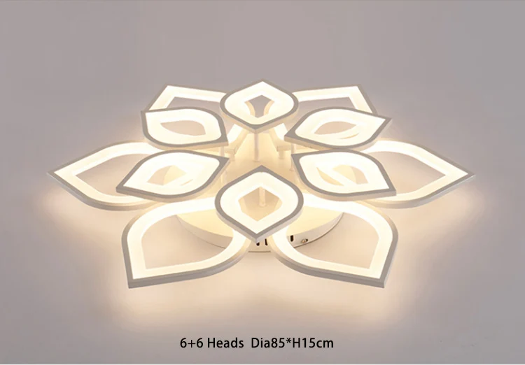 6 6 Heads Dia85cm AC85V~ 260V современные светодиодные потолочные лампы для гостиной спальни креативные Цветочные светильники потолочные лампы - Цвет корпуса: 6 6 Heads Dia85cm