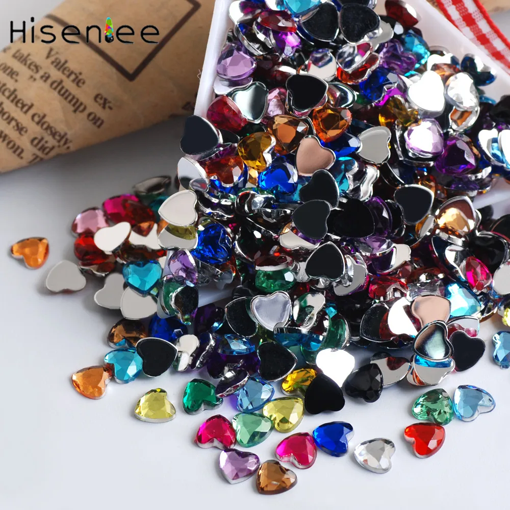 500 шт. высококачественные блестящие акриловые стразы в форме сердца Дизайн 3D