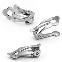 20pcslot new stainless steel ear clip 4mm blank base earrings popular accessories for jewelry wholesale