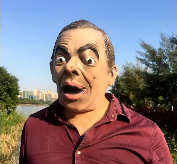 Забавные star mr bean Реалистичная маска смех решений звезда маскарадные латексные