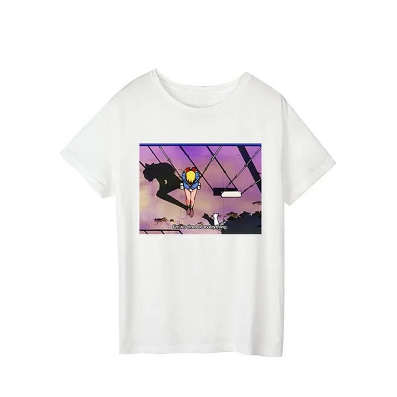 Sailor Moon Summer New Fashion T Shirt Women Harajuku Short Sleeve Women Kawaii Japanese Anime Aesthetic graphic tees tops - Цвет: 0557