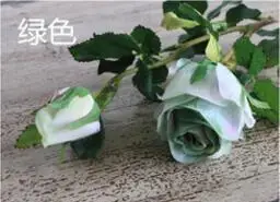 green roses Высокая имитация длинных стеблей 2 головки шелковые розы поддельные декоративные розы искусственные розы шелковые цветы 10 шт./лот - Цвет: green roses