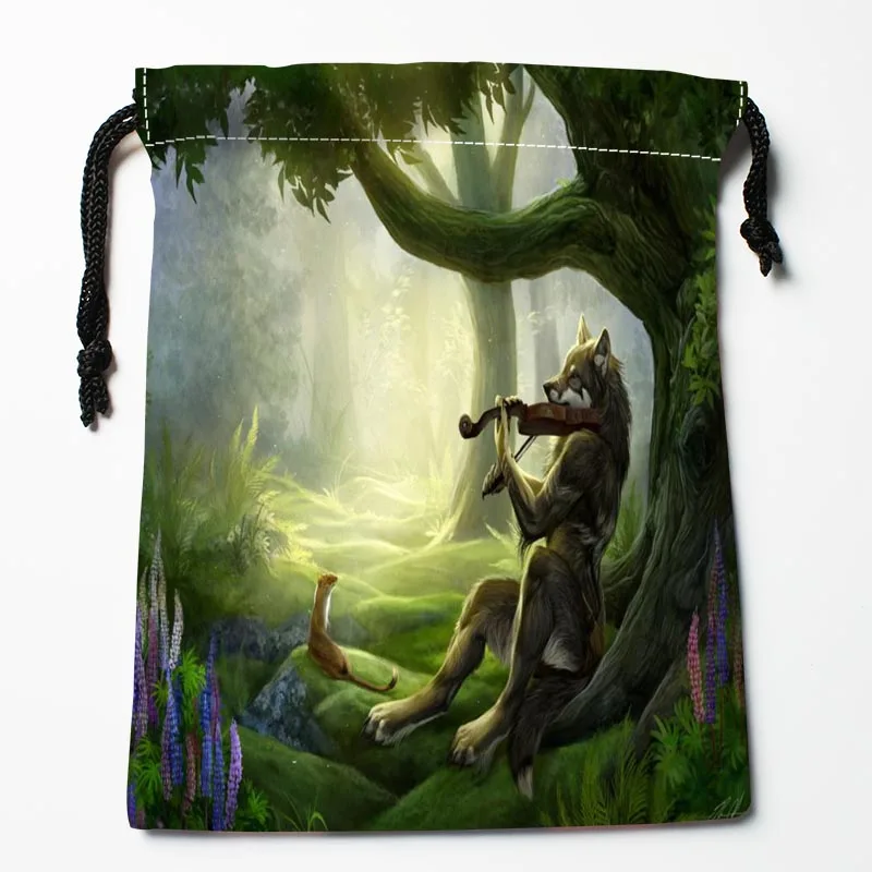 Сумки на шнурке с принтом лисица 18 х22 см|storage bag|bag compressionbag size |