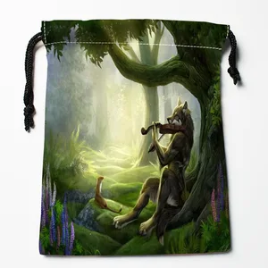 Сумки на шнурке с принтом лисица, 18 х22 см