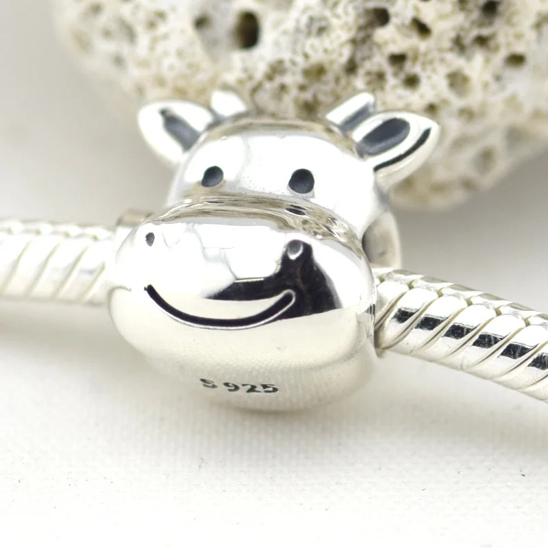 Бусина Шарм сделай сам из серебра 925 пробы с черной эмалью|fit pandora bracelet|fit pandoradiy beads |