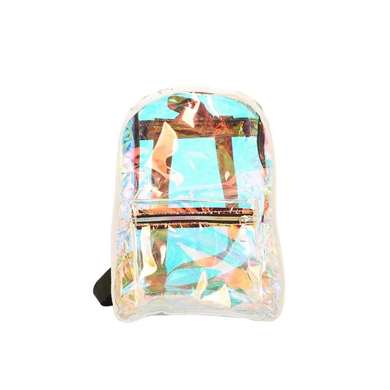 Прозрачная сумка лазерная Mochila модный рюкзак женский студенческий школьный