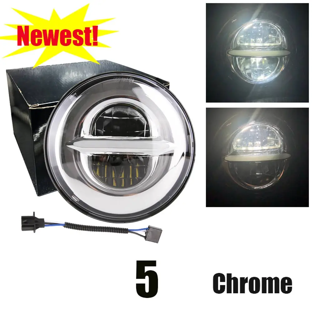 

For Road King Headlight 7 inch LED H4 White DRL 7" Head Lights Lamps daytime running lights for Honda