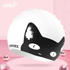 Силиконовая гелевая шапка для плавания для мужчин и женщин, эластичная профессиональная 3d-шапка для защиты ушей, для взрослых, с длинным ворсом