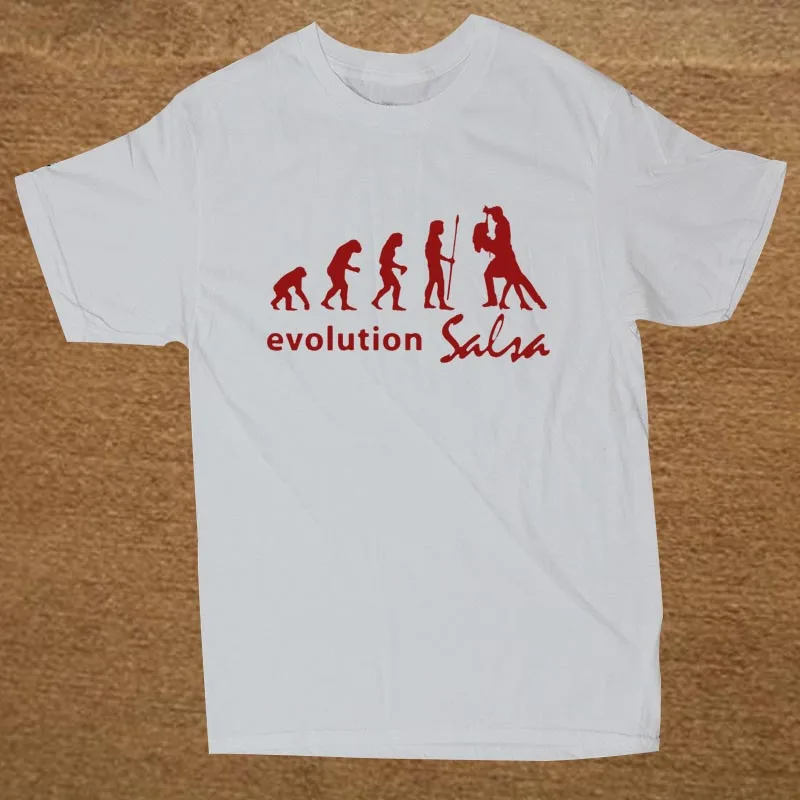 Мужские футболки Evolution Salsa, хлопковые топы с коротким рукавом размера плюс, футболки для мужчин, футболки, одежда - Цвет: white