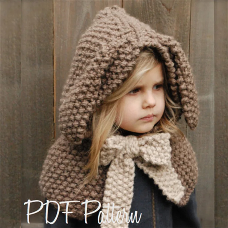 Дети Шапки Зимние Теплые Вязаные С Ушами Милый Кролик Pattern Детские Девушки Ручной