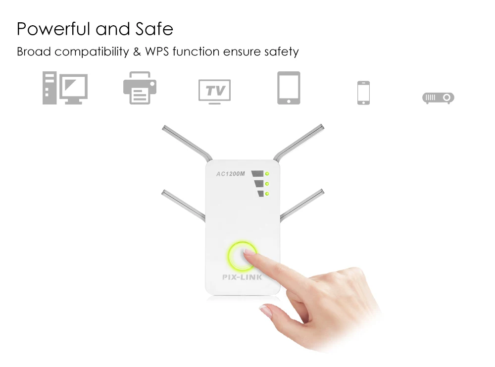 Беспроводной Wi-Fi ретранслятор 300/1200 Мбит/с двухдиапазонный 2,4/5G 4-антенны Wi-Fi расширитель диапазона Wi-Fi ретранслятор Беспроводной Wi-Fi роутер