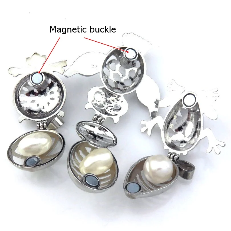 Медь лягушка очарование медальон Цепочки и ожерелья натуральный жемчуг бисера