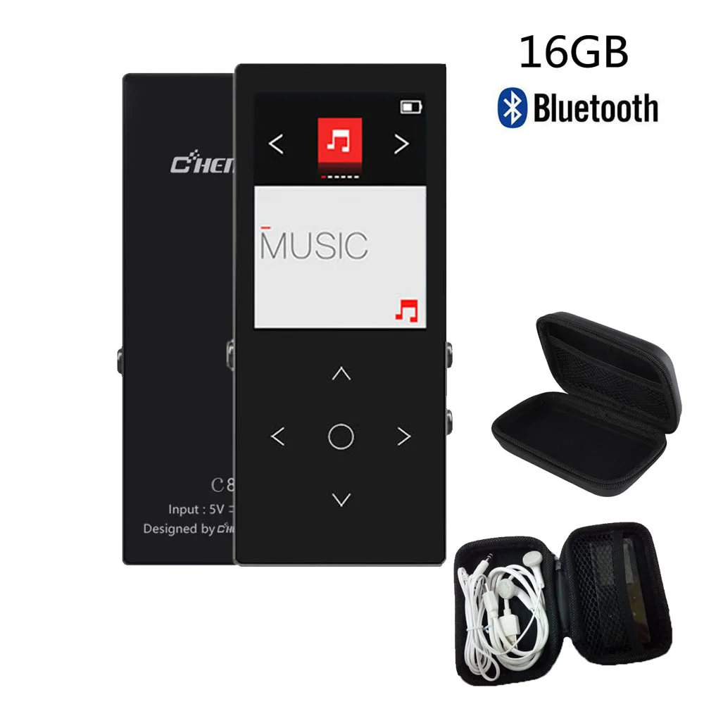 Новое обновление K8 Акция 1,8 дюймов портативный металлический MP3 плеер водонепроницаемый HiFi Bluetooth 4,0 16 ГБ MP3 музыкальный плеер Walkman - Цвет: C8-16GB-MP3 -Case