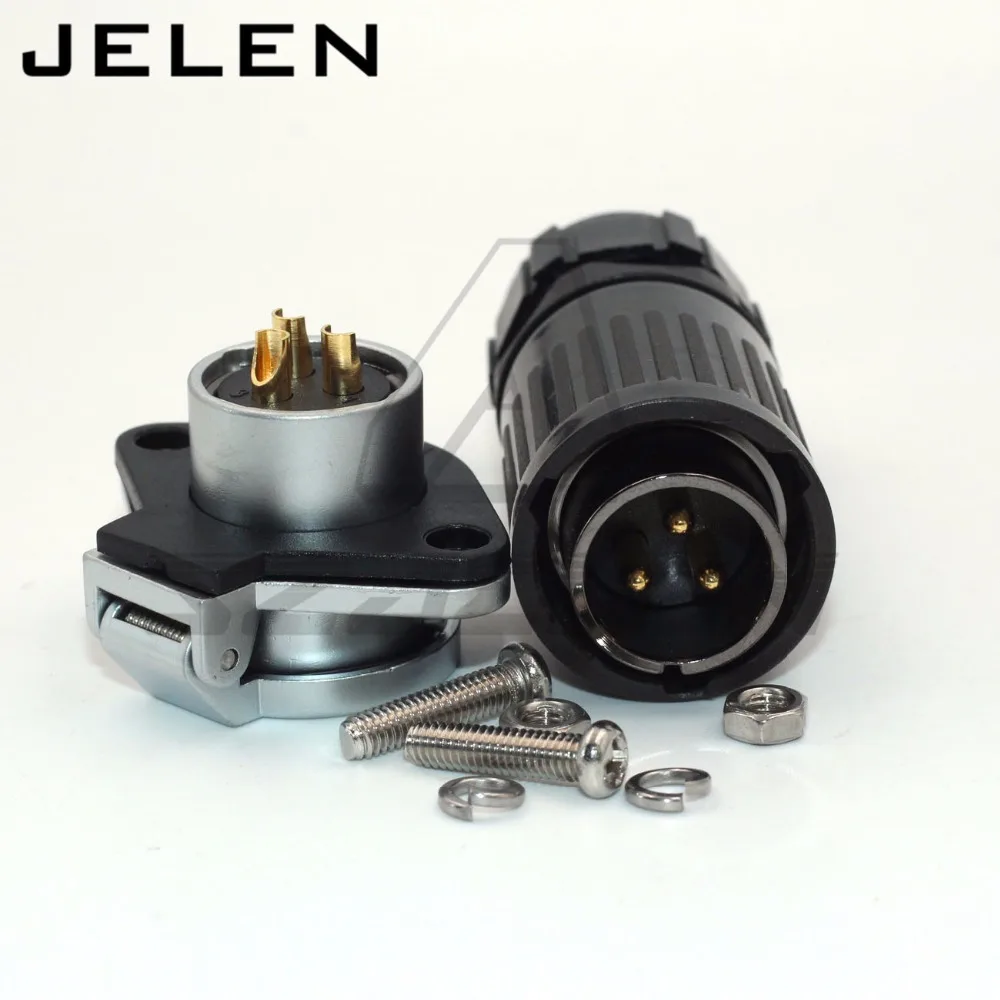 

HE20, 3 pin waterproof connector plug and socket, wire waterproof connector, 3 pin cable wire connector,30A power connector IP55