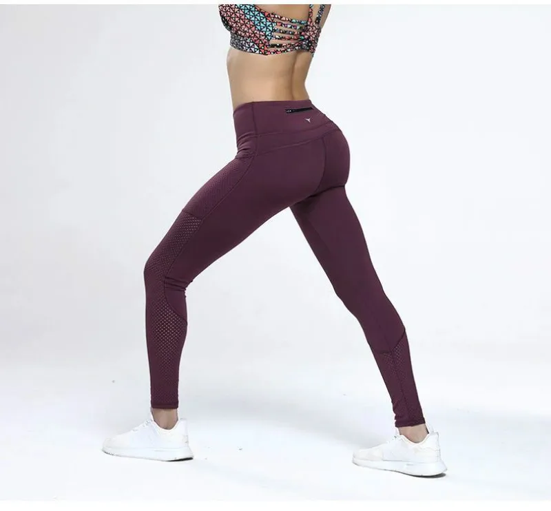 Sexy Fitness high elasticity yoga pants quick dry waterproof Pure color pant High waist tight Breathable running sports | Спорт и