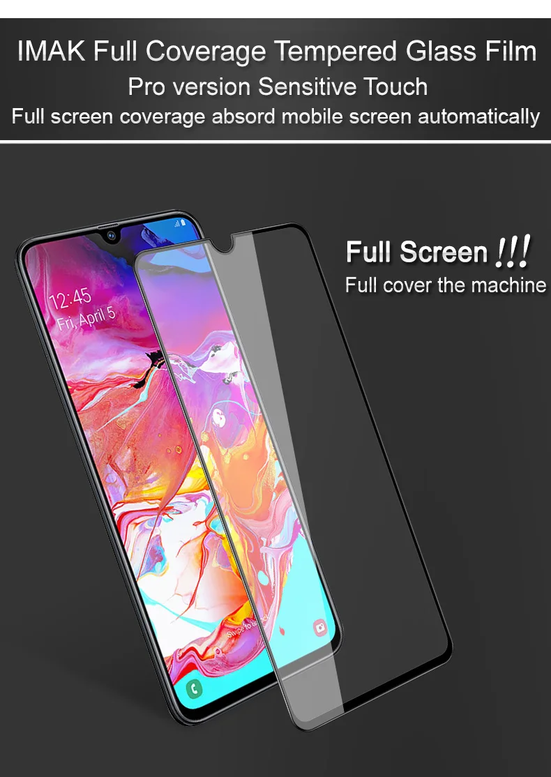 IMAK полное покрытие для samsung A70 Стекло samsung Galaxy A70 закаленное стекло 9H твердость пленка для samsung A 70 экран SM-A705FD