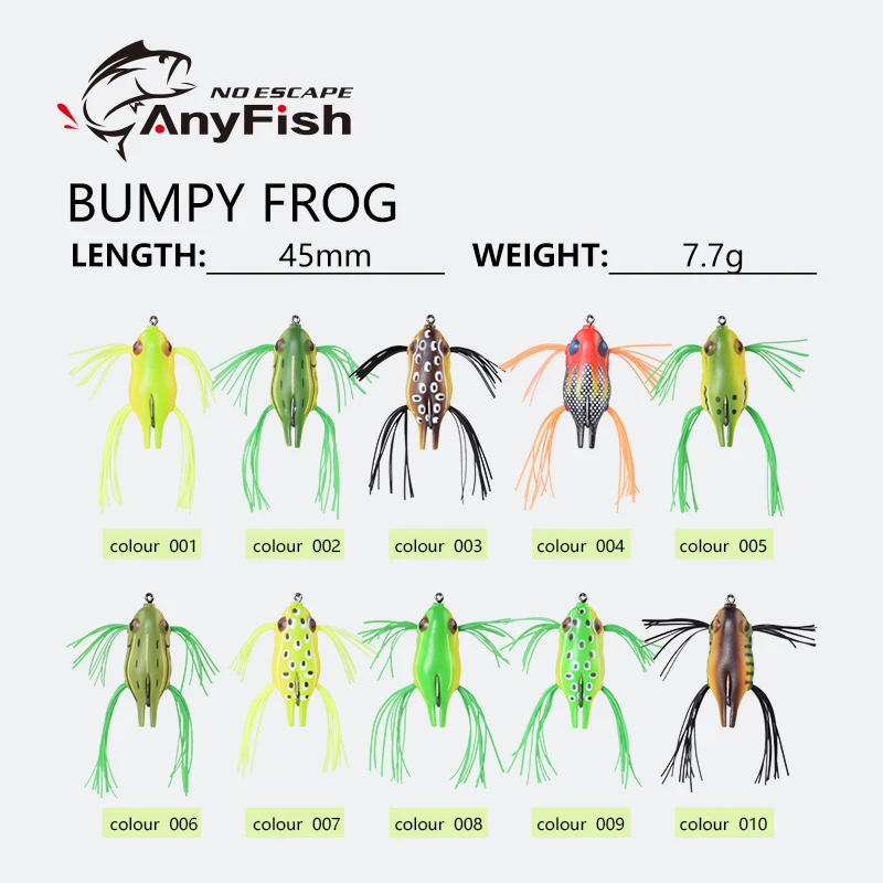 Рыболовная приманка ANYFISH BUMPY FROG 4 5 см 7 г с одним крючком черная рыба искусственная