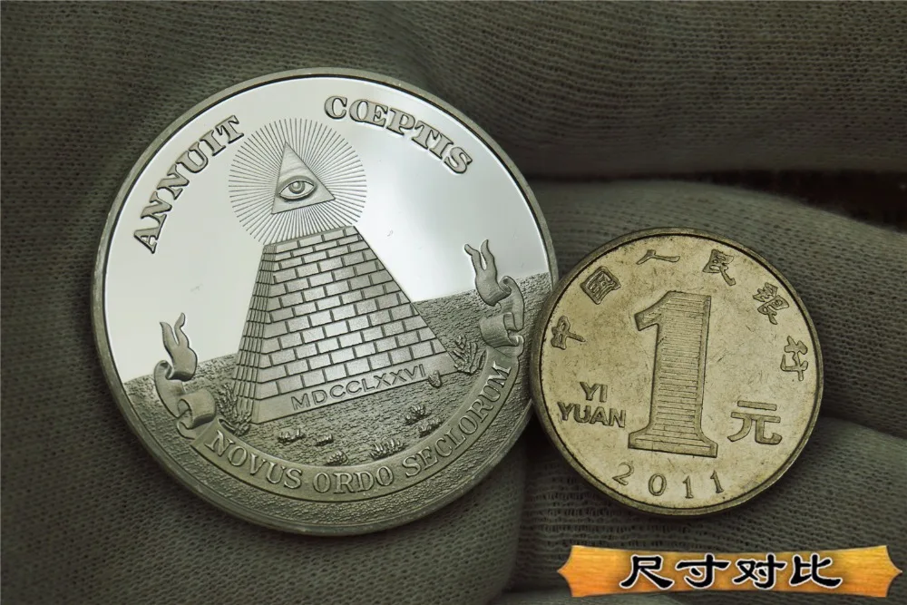 Сувенирная копия Freemason металлическая маска США серебряная монета Прямая