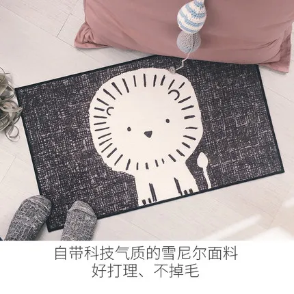 Cute Style Rug Rectangular Lion Seat Non-slip Mat Home Decor