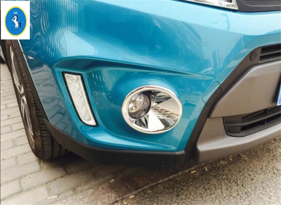 Yimaautotrims Хромированная передняя головка+ задние противотуманные фары лампа молдинг гарнир крышка отделка Подходит для Suzuki Vitara Escudo- ABS