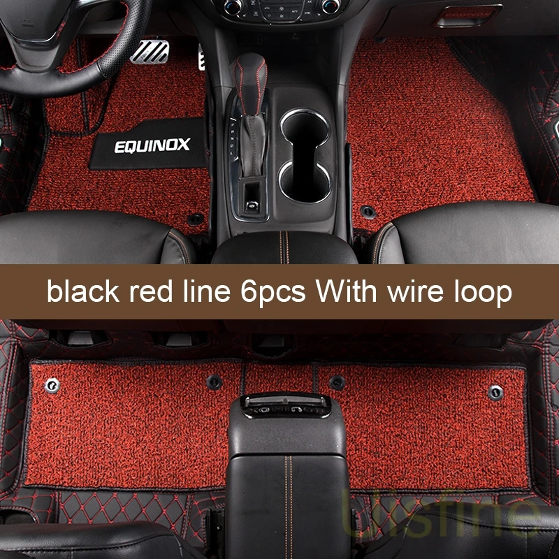 red 6pcs Накладка для ног, окруженная проволочным кольцом, порог, Защита окружающей среды, без запаха, аксессуары для Chevrolet Equinox - Цвет: red 6pcs