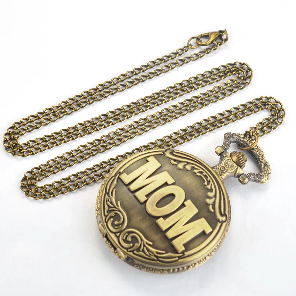 Карманные часы винтажные школьные карманные для мам кварцевые с цепочкой и