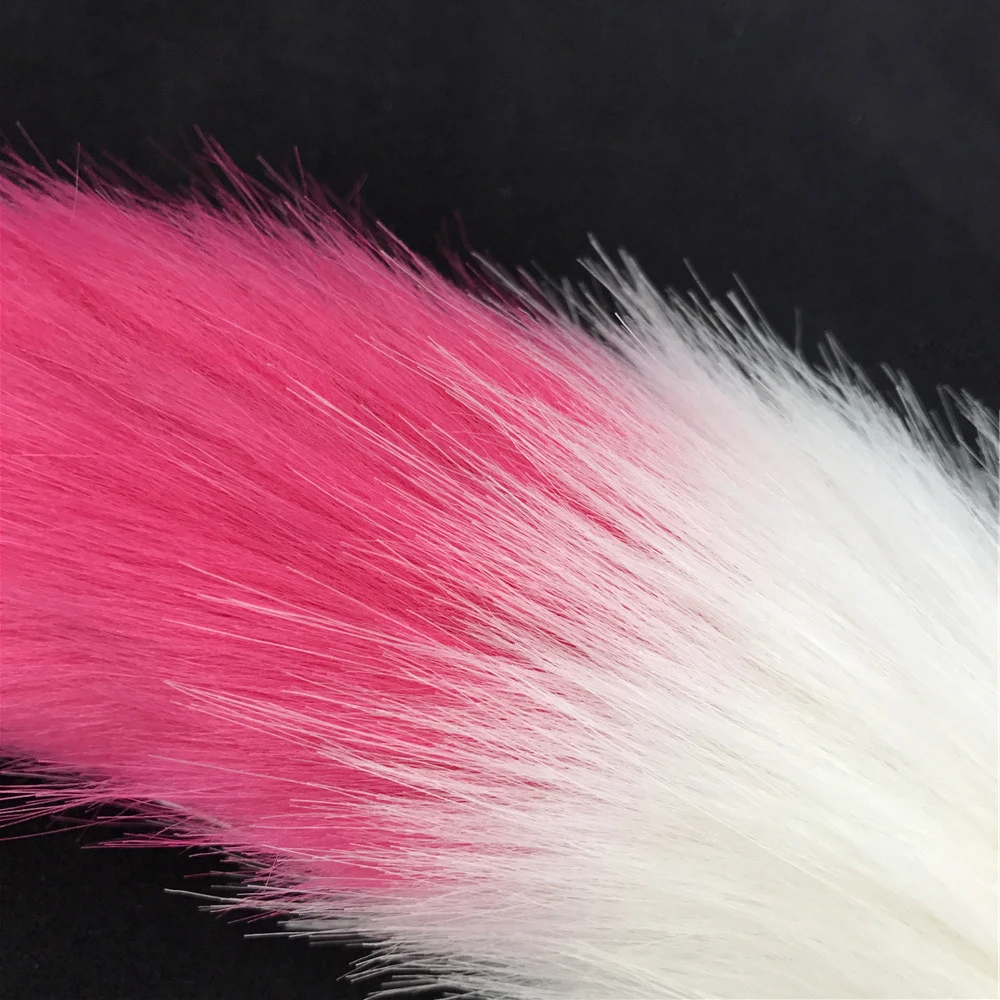 Белый и розово-красный 40 см лисий хвост анальная лампа Металлическая для женщин