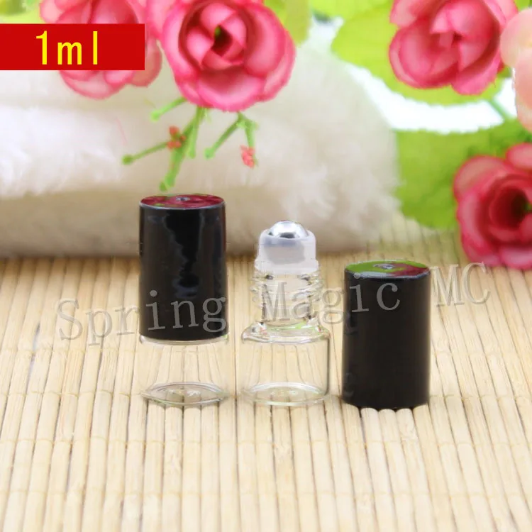 50 шт./упаковка 1 мл Янтарный/прозрачный стеклянный рулон на бутылке образец ткань