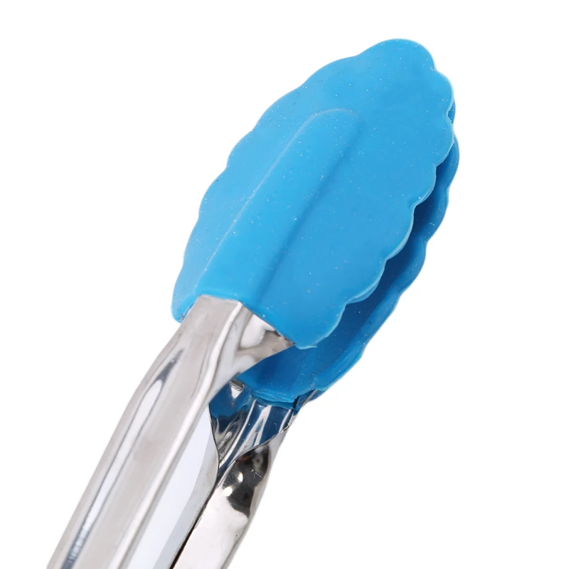 1 шт. щипцы для барбекю силиконовая крышка еды замок дизайн зажим из нержавеющей