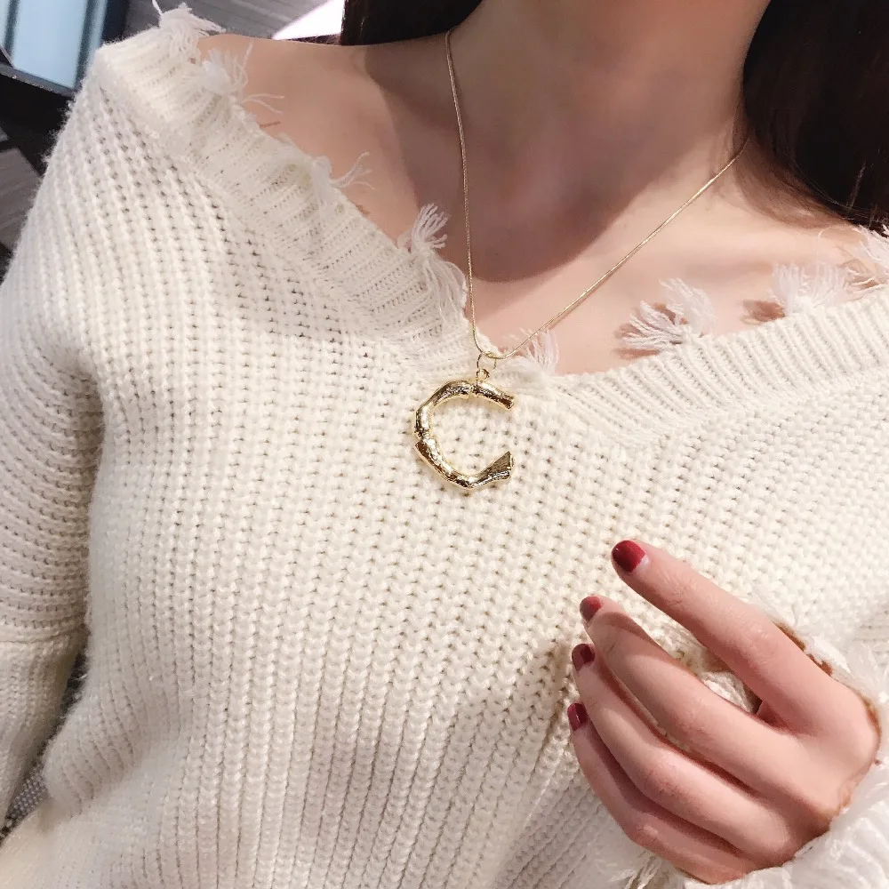 2018 new hot sale fashion Women's Metal Alloy DIY Letter Name Initial Link Chain Girls Charm Pendant Hip_Hop Necklace For Women |