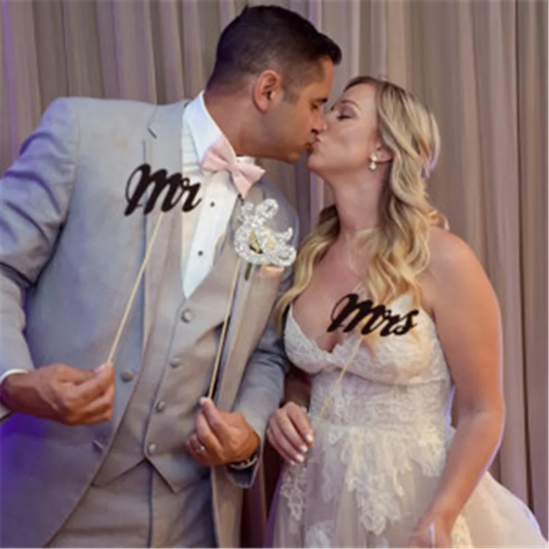 Фото стенд мистер миссис только что женился реквизит жениха невесты сверкающие