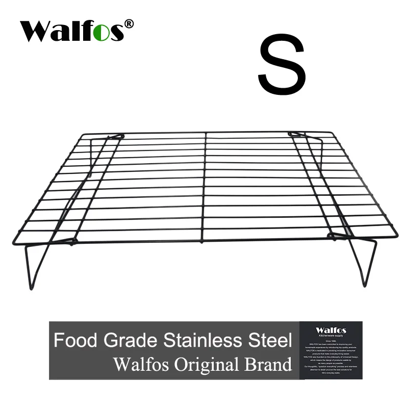 WALFOS 3 слоя Штабелируемый охлаждающий стеллаж металлический Торт Печенье Хлеб охлаждающий стеллаж сетка мат Держатель сухой охладитель для приготовления пищи - Цвет: S size  1 layer