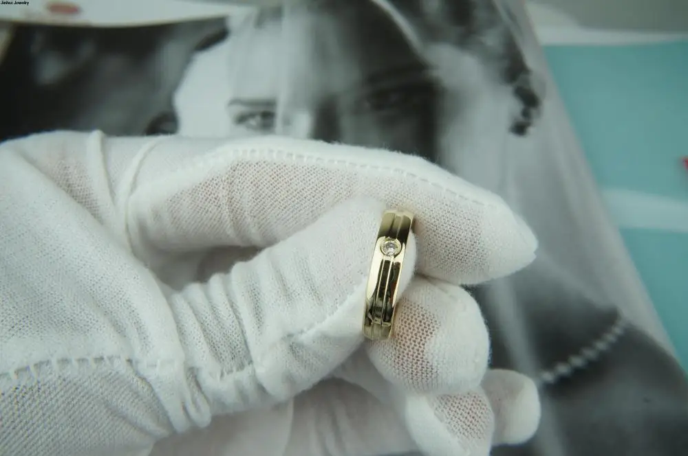 4 мм комфорт форма 9ct 9 К желтое золото 0.045ct природный Brillian вырезать н с . и алмаз