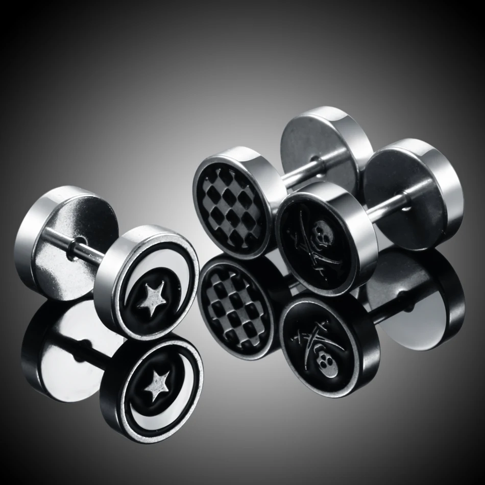 2 шт./лот поддельные стальные пробки для ушей туннели расширитель пирсинг в стиле