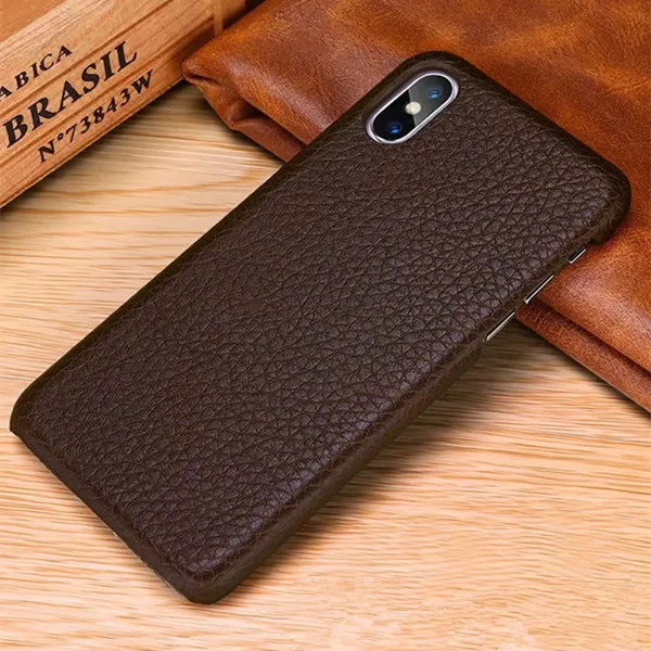 Чехол из натуральной кожи для iphone X XS XR XS Max 11 11 Pro Max натуральная кожа задняя крышка для iphone 6 6s 7 8 plus кожаный чехол - Цвет: brown