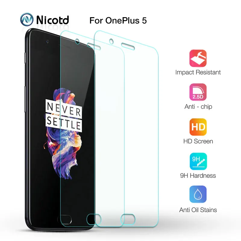 2 шт. Защитное стекло для экрана Oneplus 5T пленка из закаленного стекла телефона One plus