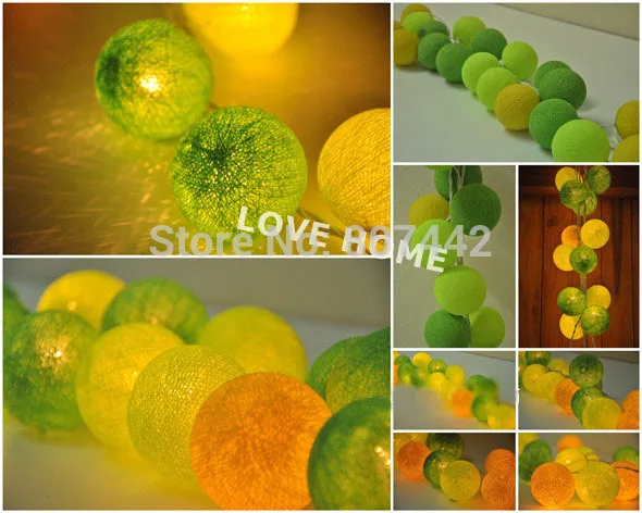 20 шаров/набор синие хлопковые шары гирлянды для освещения рождественские