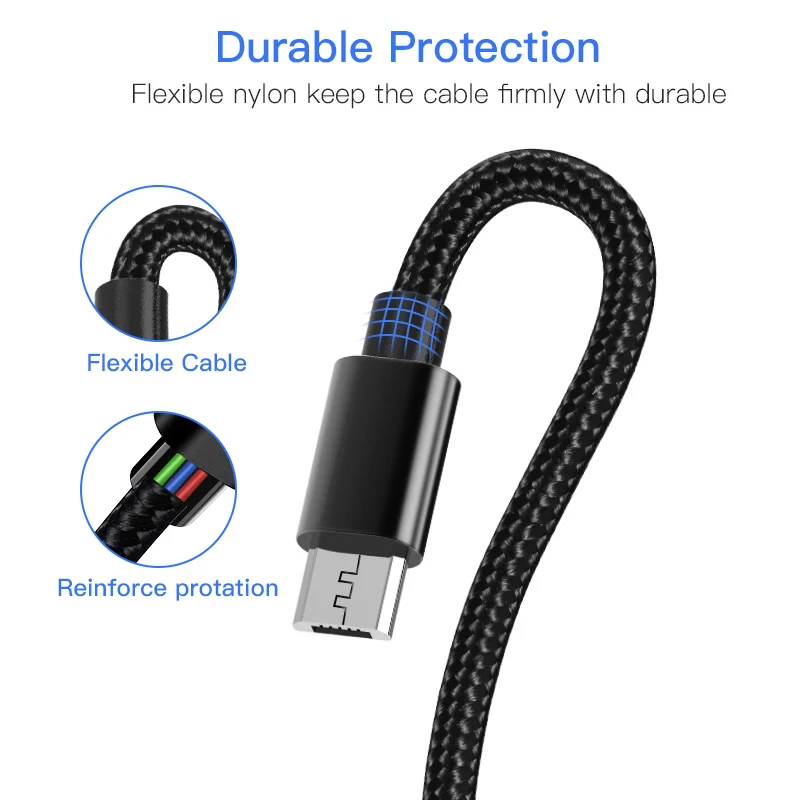 NOHON Micro usb зарядный Дата-кабель для Xiaomi Redmi 4X 4A для samsung Galaxy S7 S6 для huawei Android Phone быстрое зарядное устройство