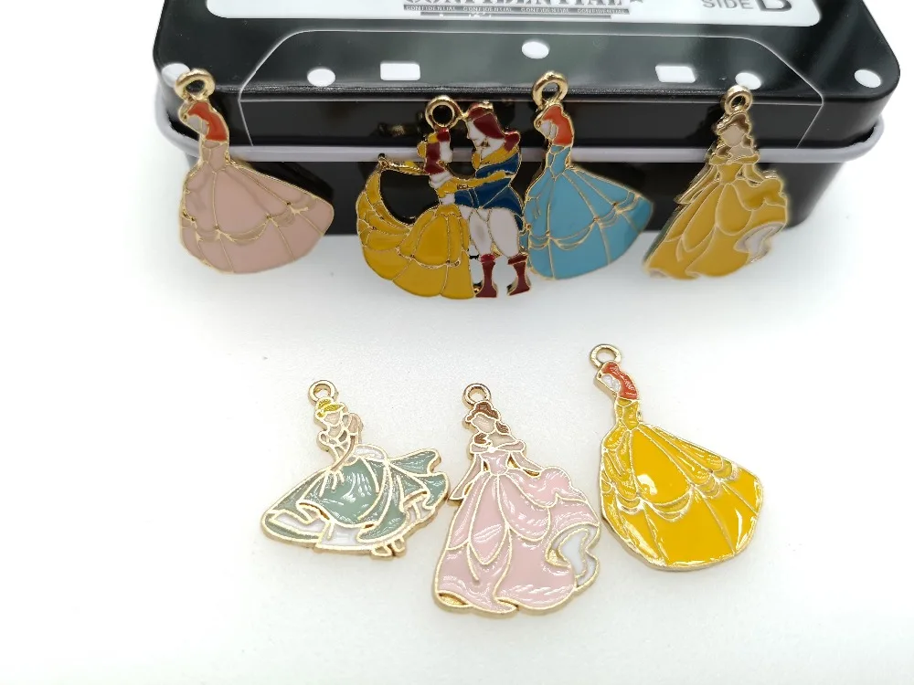 Новинка 10 шт. ожерелье принцессы с героями мультфильмов серьги цепочка для