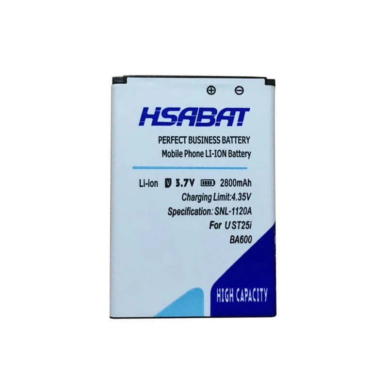 HSABAT 100% новый аккумулятор 2800 мАч BA600 для Sony Ericsson Xperia U ST25i ST25C Kumquat|battery ba600|battery for sony