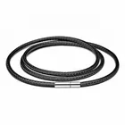 Шнур для ожерелья на заказ, веревка 1-3 мм, Пряжка из нержавеющей стали, черная, красная, кофейная плетеная кожаная цепочка, сделай сам, ювелирные изделия