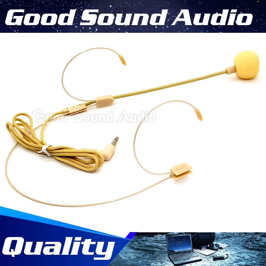 

5Pcs Flesh Colour 3.5mm Plug Connector Vocal Headworn Condenser Earhook Headset Microphone Mic Mike For Computer Singing Karaoke
