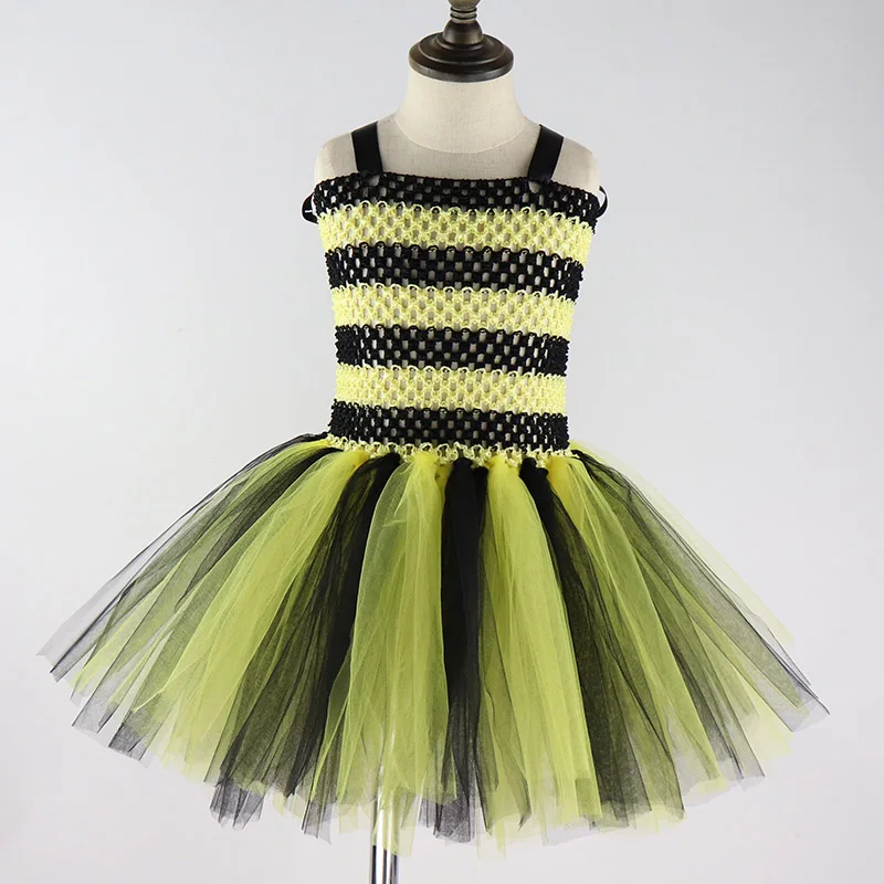 only 1 pcs dress 4 шт., желтое платье-пачка с крыльями для девочек, праздничные платья на день рождения костюм для косплея на Хеллоуин, платья для девочек, одежда XX0 - Цвет: only 1 pcs dress