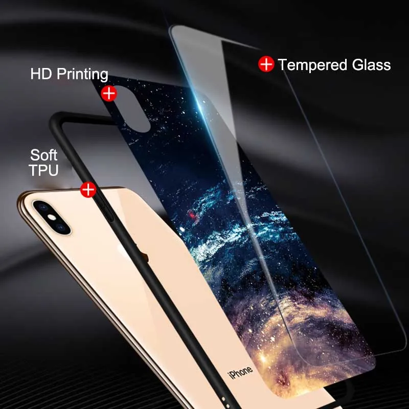 Встроенная крышка для Iphone Xr чехол мраморный Женский Для закаленное стекло 7 8 X Xs Max